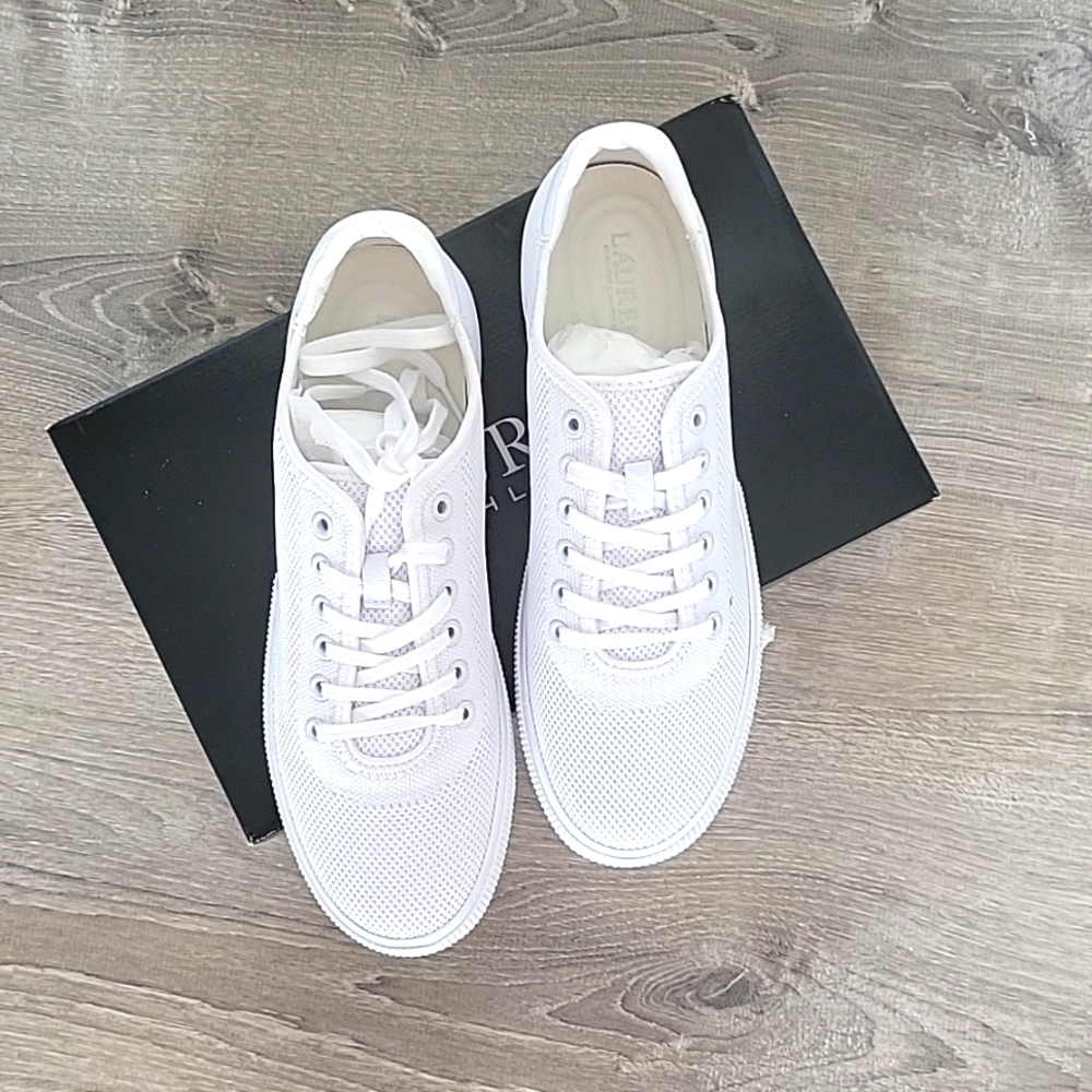 Ralph Lauren knit white sneakers